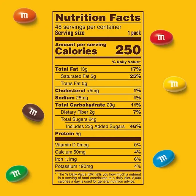 M&M'S Peanut Milk Chocolate Candy, Singles Size, 1.74 oz., 48 pk. 3