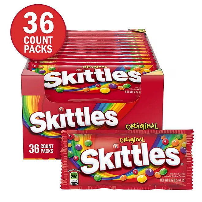 Skittles Original Fruity Chewy Candy, Full Size, 2.17 oz., 36 pk. 4