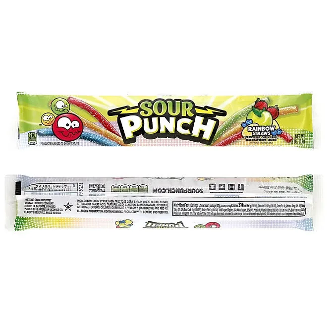 SOUR PUNCH Rainbow Straws, Chewy Candy, 2 oz., 24 ct. 4
