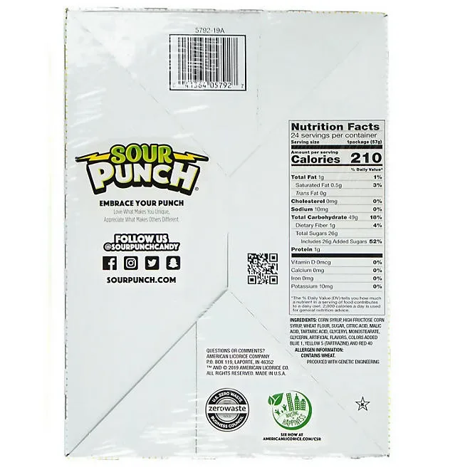 SOUR PUNCH Rainbow Straws, Chewy Candy, 2 oz., 24 ct. 3