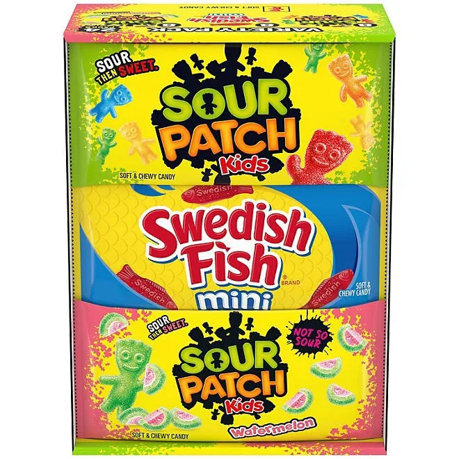 SOUR PATCH KIDS & SWEDISH FISH Variety Pack Candy, 2 oz., 24 pk. 2