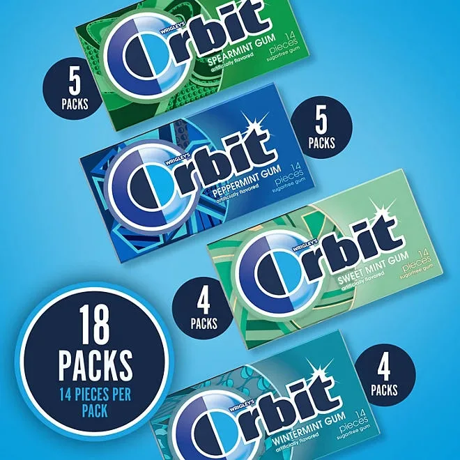 Orbit Mint Sugar Free Chewing Gum, Variety Pack, 14 pcs., 18 pk. 5