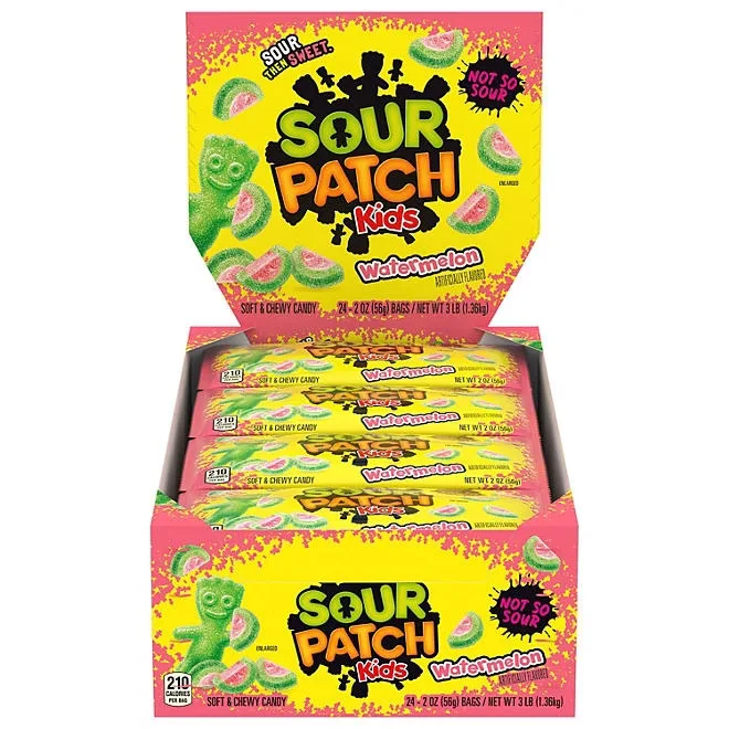 SOUR PATCH KIDS Watermelon Soft Chewy Candy, 2 oz., 24 pk. 2