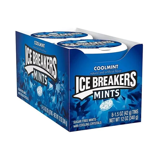ICE BREAKERS Coolmint Sugar Free Breath Mints, 1.5 oz., 8 pk. 2