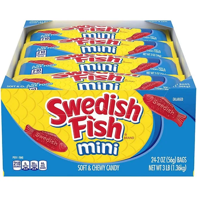 Swedish Fish Soft and Chewy Candy, Mini , 2 oz., 24 pk. 2
