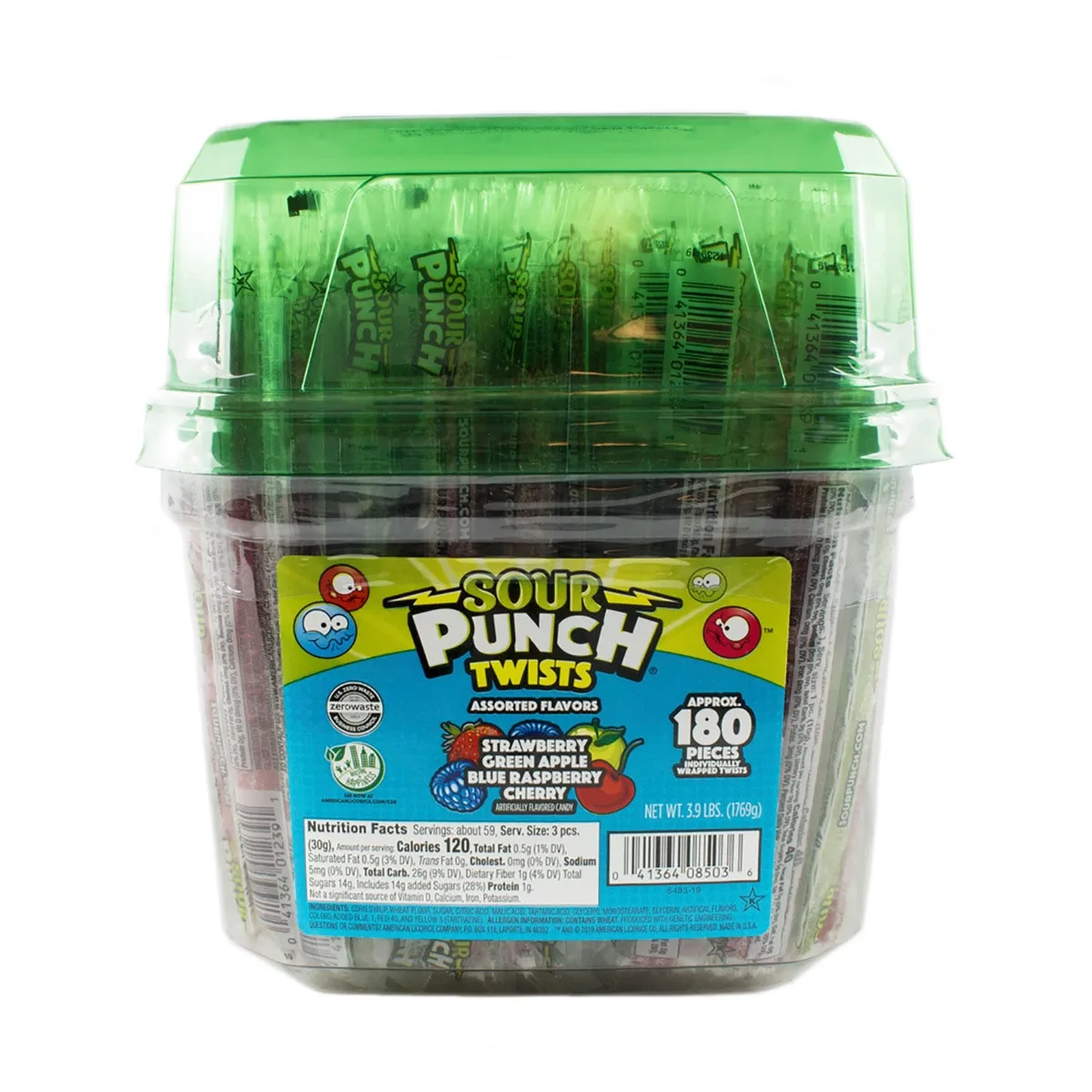 SOUR PUNCH Assorted Chewy Candy Twists, 180 pcs.