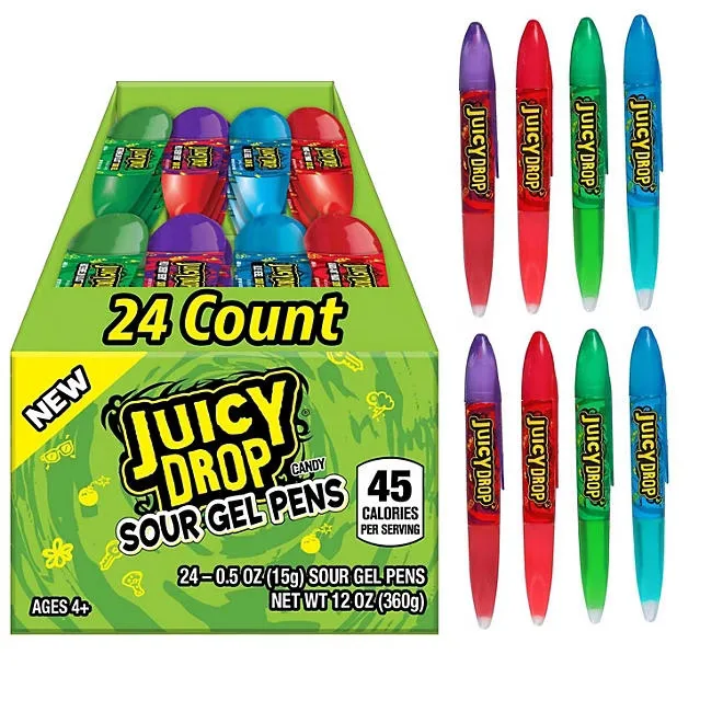 Juicy Drop Sour Gel Pens Candy, 24 ct. 2