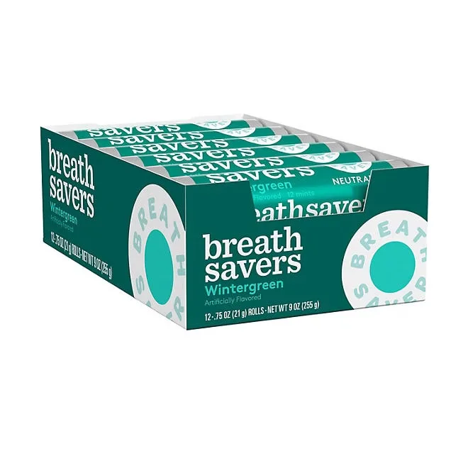 BREATH SAVERS Wintergreen Sugar Free Breath Mints Rolls, 0.75 oz., 24 ct. 2