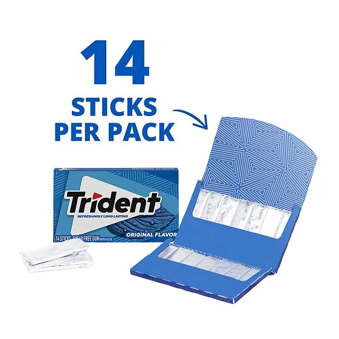 Trident Original Sugar Free Gum, 14 pcs., 15 pk. 3