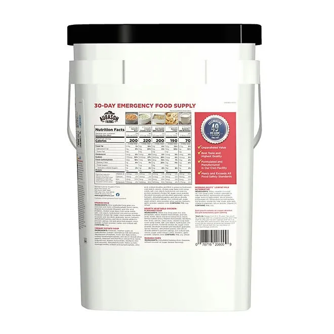 Augason Farms Emergency Food Supply Pail with Water Filtration Bottle 1 person, 30 days 4