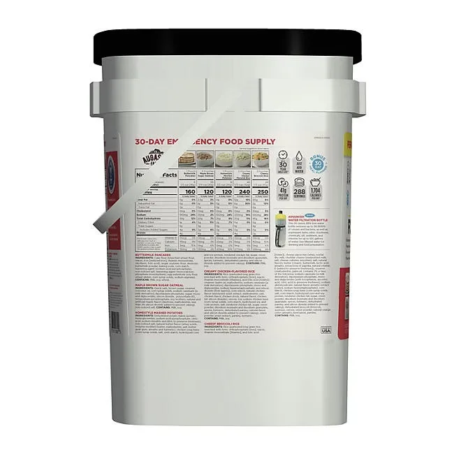Augason Farms Emergency Food Supply Pail with Water Filtration Bottle 1 person, 30 days 3