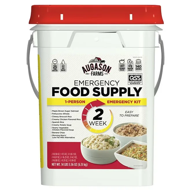 Augason Farms Emergency Food Supply, 2-Weeks 1-Person QSS Certified, 14 lbs. 2