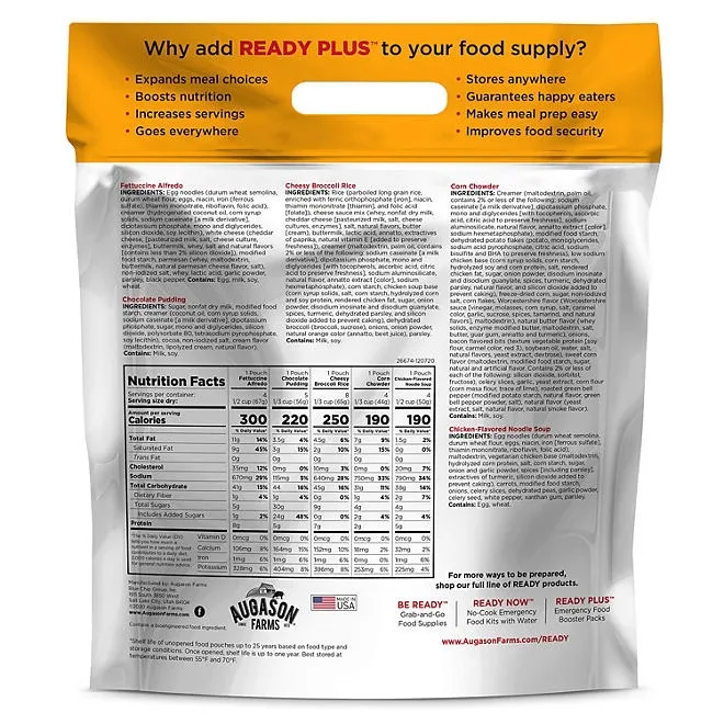 Augason Farms Ready Plus Lunch & Dinner Emergency Food Supply, 50.98 oz. 3