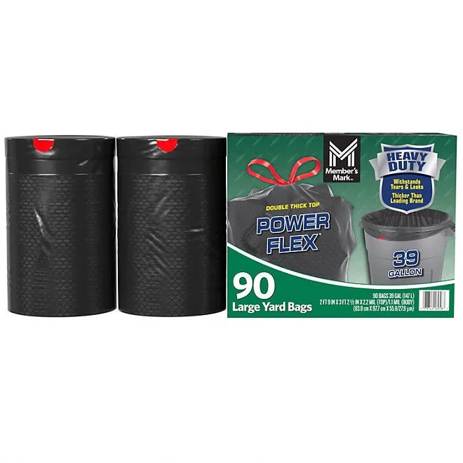 Member's Mark Heavy Duty 39-Gallon Yard Trash Bags, Unscented, 90 ct. 3