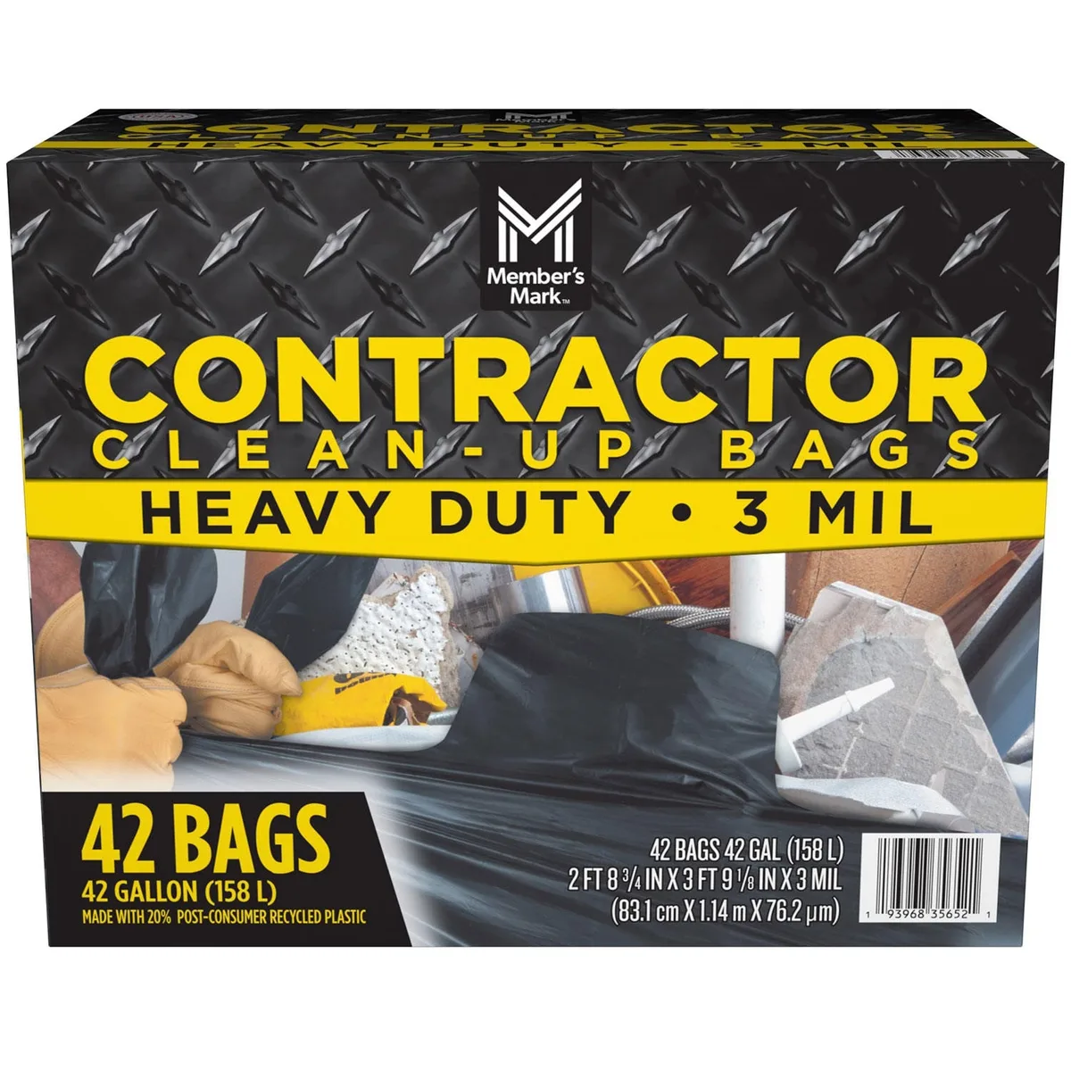 Member's Mark Commercial Contractor 42- Gallon Clean-Up Trash Bags, 42 ct.