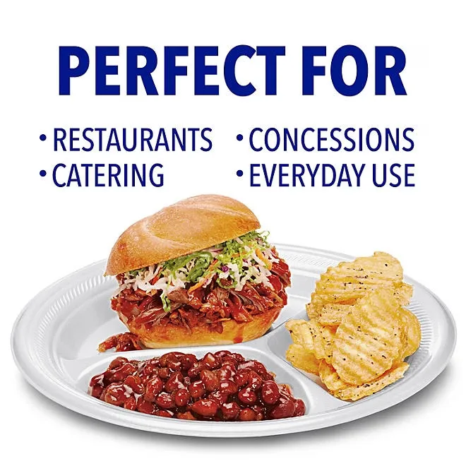 Hefty Supreme 3-Compartment Foam Plates, 10 1/4", 200 ct. 4