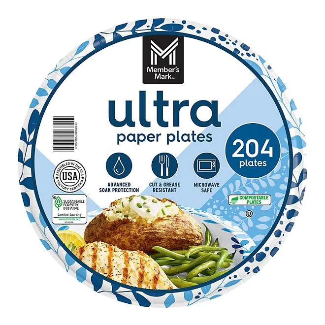 Member's Mark Ultra Dinner Paper Plates, 10", 204 ct. 2
