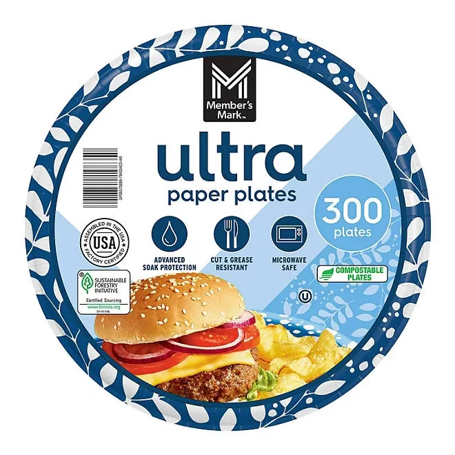 Member's Mark Ultra Lunch Paper Plates, 8.5", 300 ct. 2
