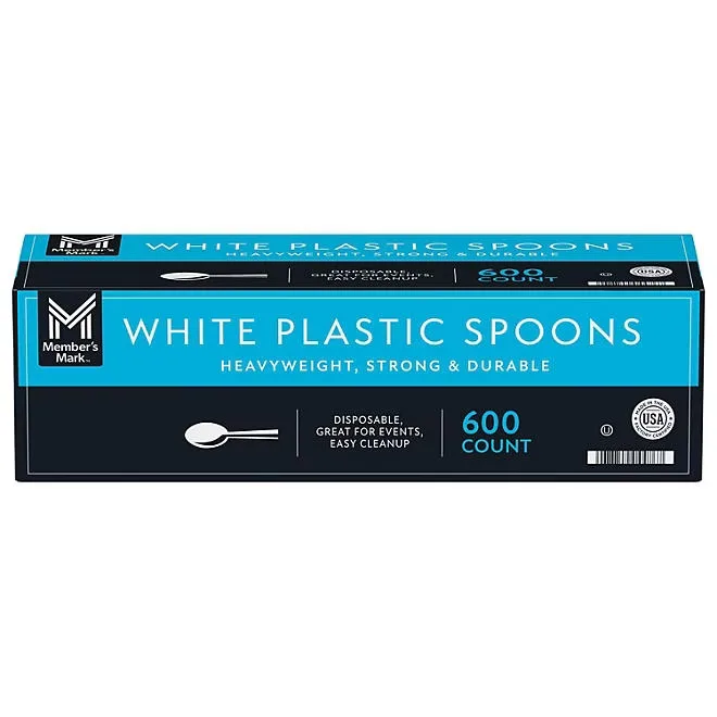 Member's Mark Heavyweight White Plastic Spoons, 600 ct. 2