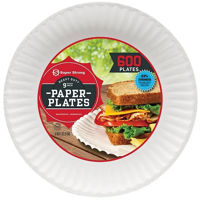 Super Strong Heavy-Duty Paper Plates, 9", 600 ct. 3