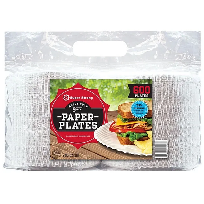 Super Strong Heavy-Duty Paper Plates, 9", 600 ct. 2
