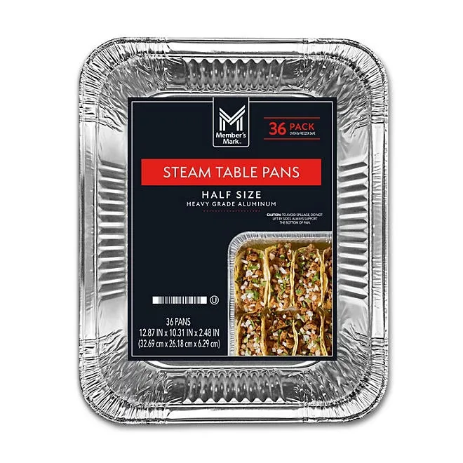 Member's Mark Half Size Aluminum Steam Table Pans, 36 ct. 2
