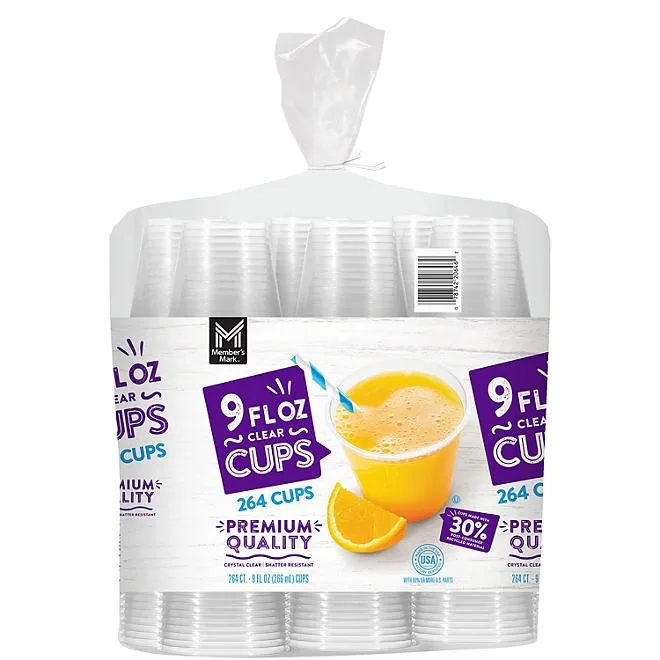 Member's Mark Clear Plastic Cups 9 oz., 264 ct. 2