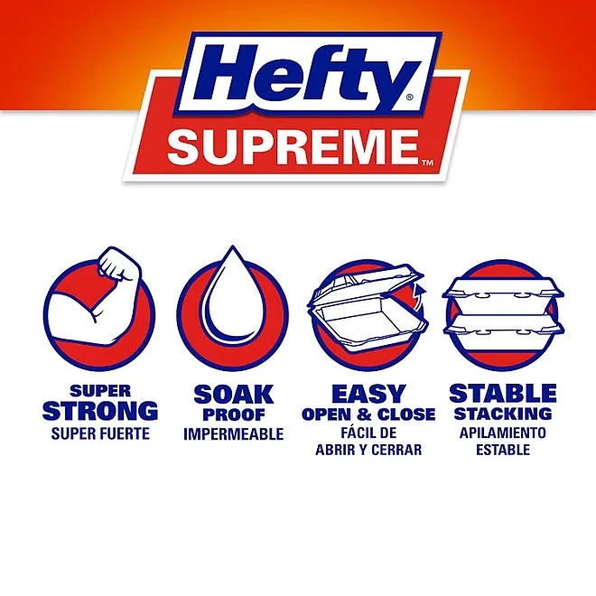 Hefty Supreme Foam Hinged Lid Container, 3-Compartment 125 ct. 5