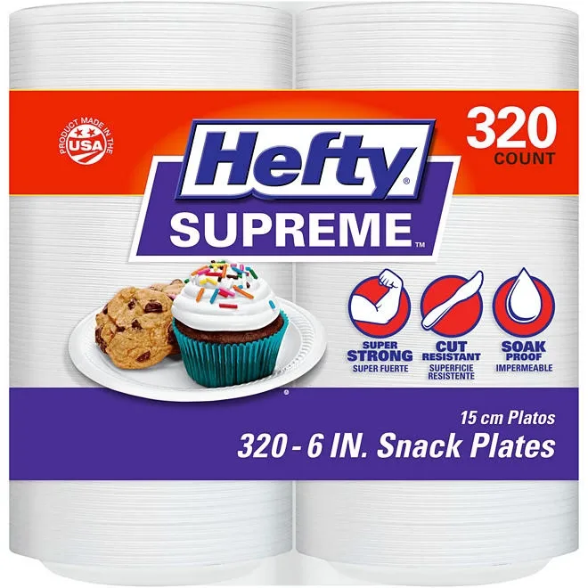 Hefty Supreme Foam Disposable Snack Plates, 6", 320 ct. 2