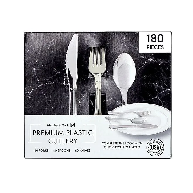 Member's Mark Premium Silver-Look Cutlery Combo 180 ct. 2