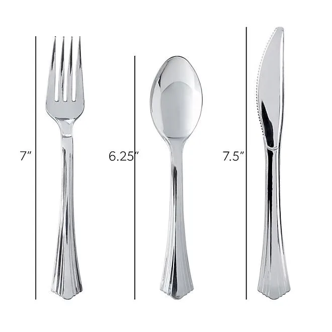 Member's Mark Premium Silver-Look Cutlery Combo 180 ct. 5