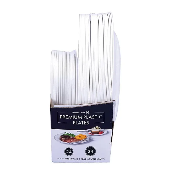 Member's Mark Premium Plastic Heavyweight Plates, Combo Pack 48 ct. 3