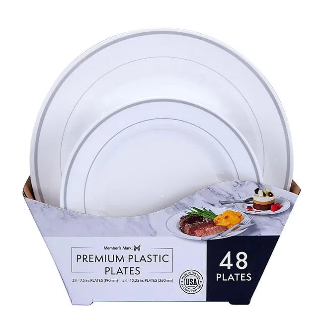 Member's Mark Premium Plastic Heavyweight Plates, Combo Pack 48 ct. 2