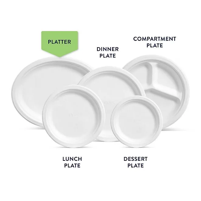 Chinet Classic Platter Paper Plate, 12.63" x 10", 100 ct. 4