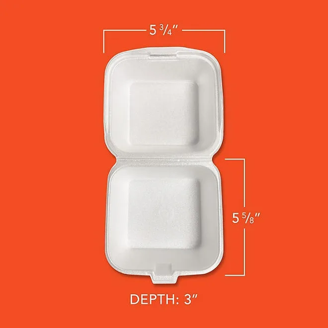 Hefty Supreme Large Sandwich Foam Hinged Lid Containers, 6" 300 ct. 5