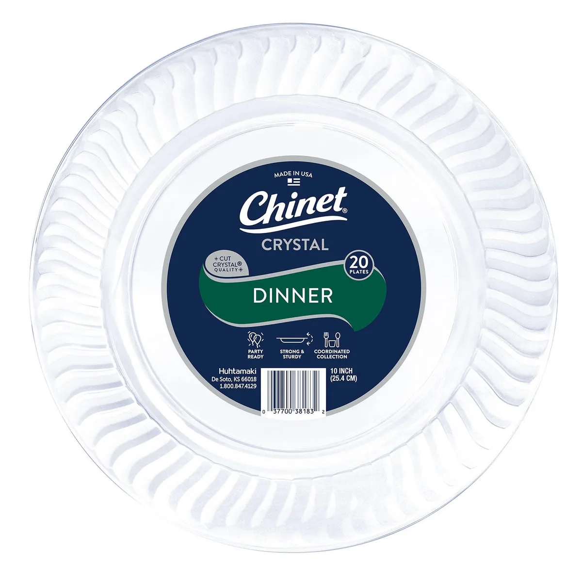 Chinet Crystal Clear Plastic Dinner Plate, 10" 100 ct.