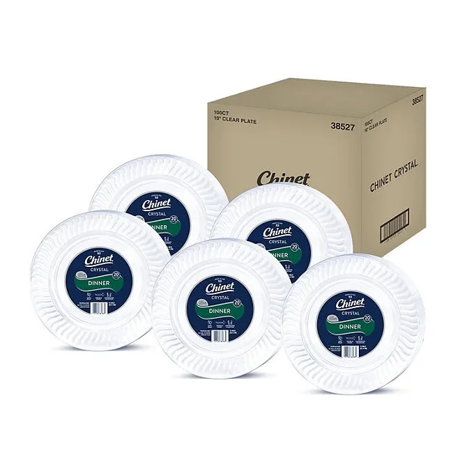 Chinet Crystal Clear Plastic Dinner Plate, 10" 100 ct. 3