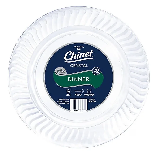 Chinet Crystal Clear Plastic Dinner Plate, 10" 100 ct. 2
