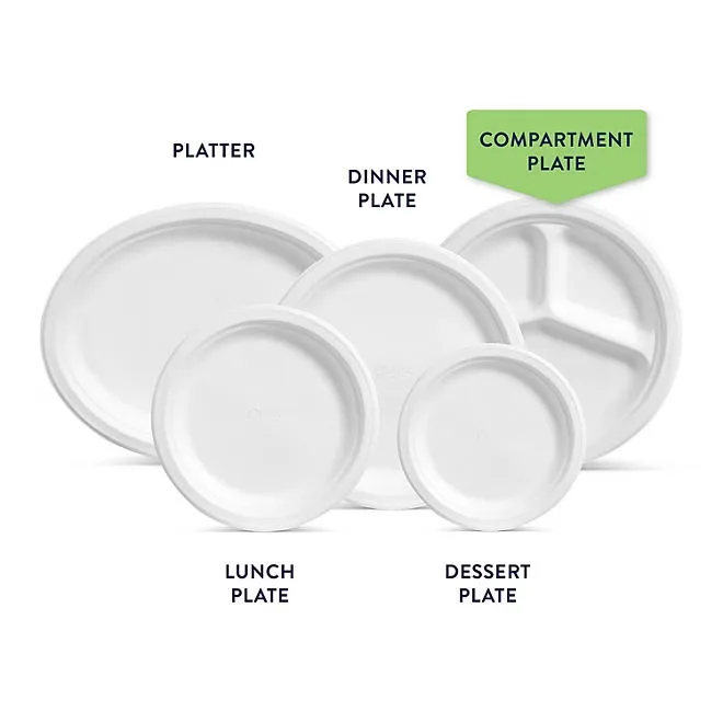 Chinet Classic Compartment Paper Plate, 10.38", 165 ct. 4