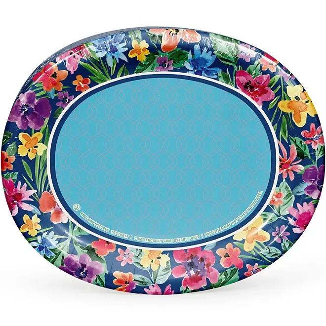 Member's Mark Spring Oval Paper Plates, 10" x 12", 50 ct. 2