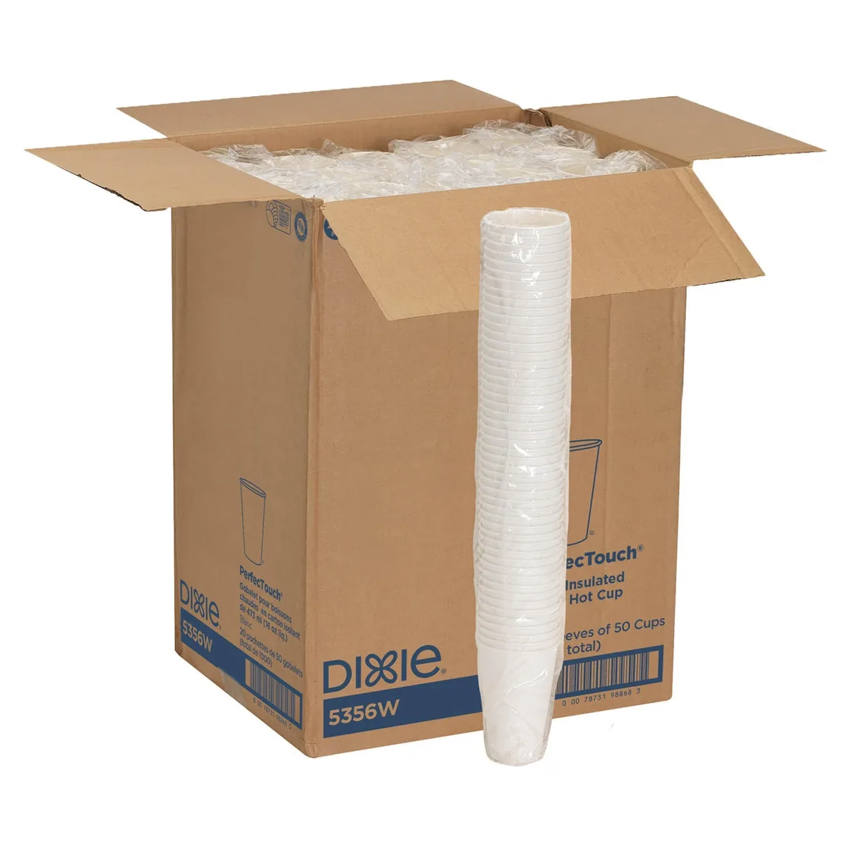 Dixie PerfecTouch White Insulated Paper Cups, Various Sizes 3