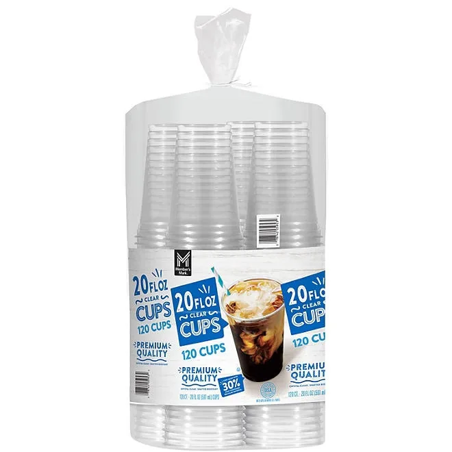 Member's Mark Clear Plastic Cups, 20 oz., 120 ct. 2