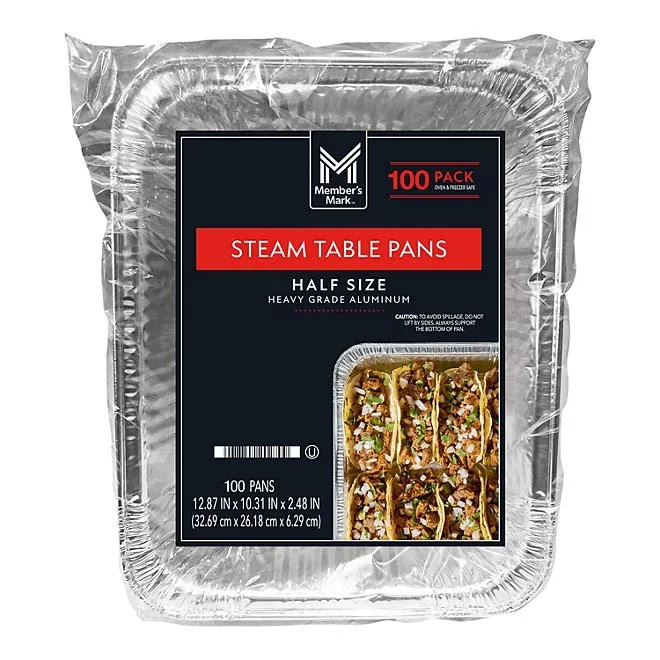 Member's Mark Aluminum Steam Table Pans, Half Size (100 ct.) 2