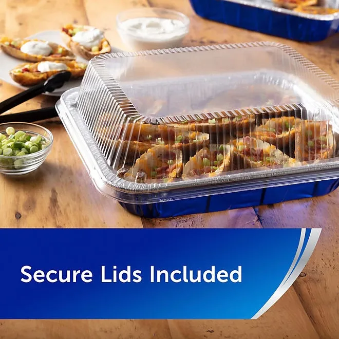 Reynolds Kitchens Aluminum 10 lb. Roaster with Lids, 12" x 9" x 3" 8 ct. 4