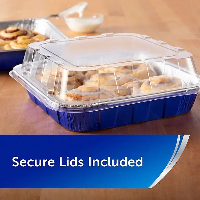 Reynolds Kitchens Aluminum 8" x 8" Cake Pans with Lids 12 ct. 4