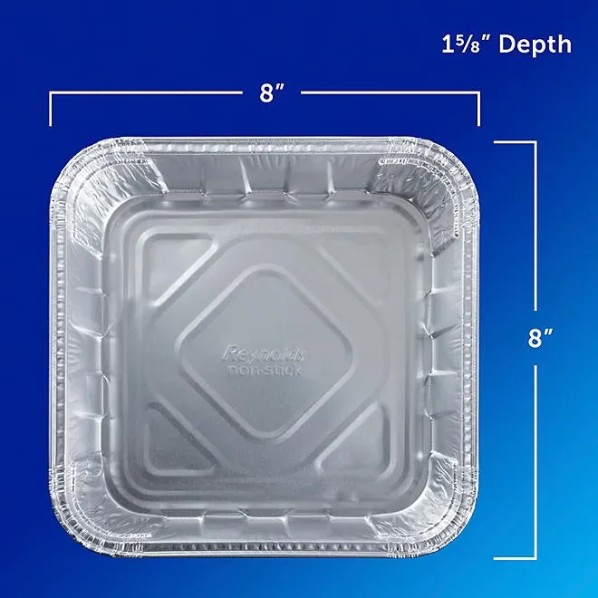 Reynolds Kitchens Aluminum 8" x 8" Cake Pans with Lids 12 ct. 3