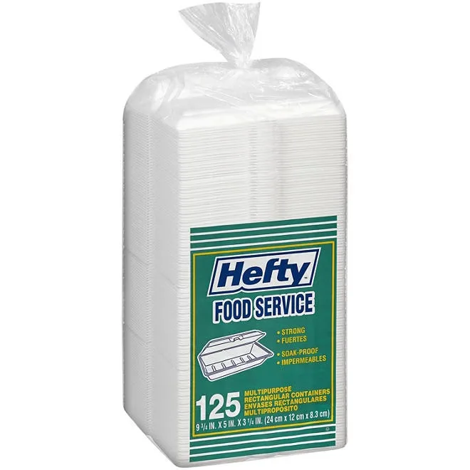 Hefty Food Service Containers Rectangle 9 3/4" x 5" x 3 1/4" 125 ct. 2