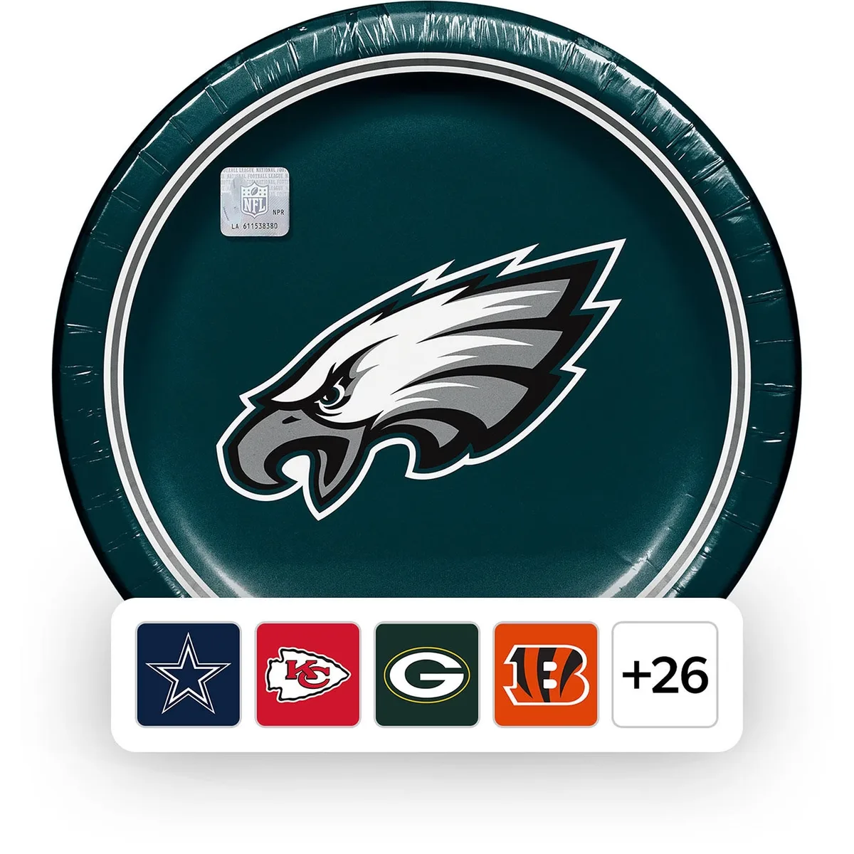 NFL Dinner Paper Plates, 10", 85 ct., Choose Team