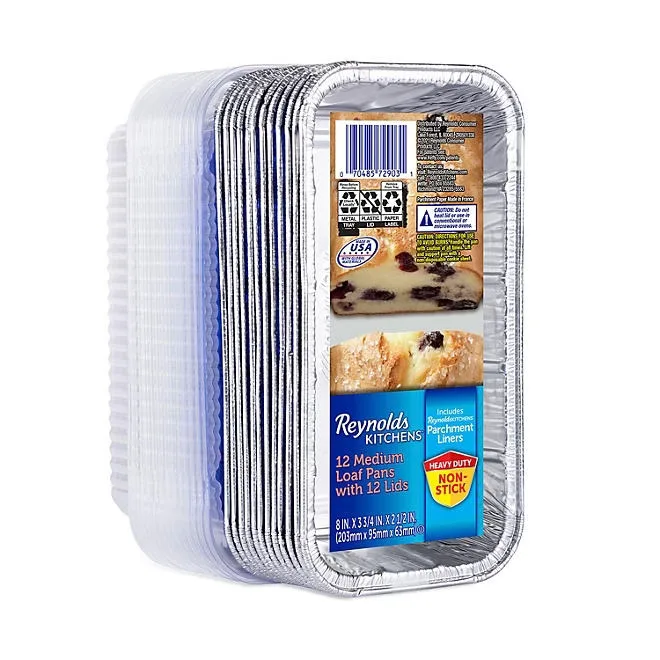Reynolds Kitchens Aluminum Medium Loaf Pans with Lids 12 ct. 2