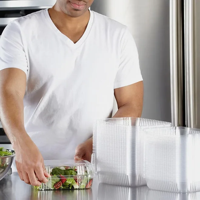 Hefty Clear Hinged Lid Plastic Container, 8" x 8" (125 ct.) 4